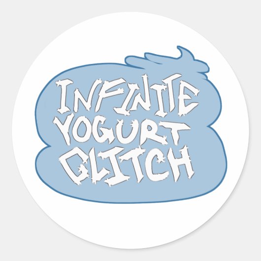Oneindige yoghurt glitch (Blueberry) Ronde Sticker (Voorkant)