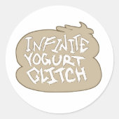 Oneindige yoghurt glitch (vanille) ronde sticker (Voorkant)