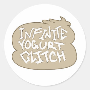 Oneindige yoghurt glitch (vanille) ronde sticker