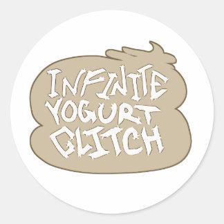 Oneindige yoghurt glitch (vanille) ronde sticker
