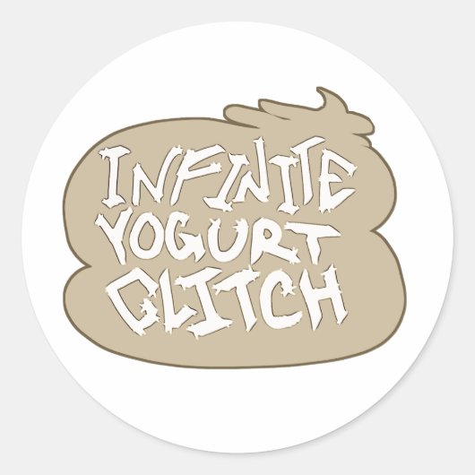 Oneindige yoghurt glitch (vanille) ronde sticker (Voorkant)