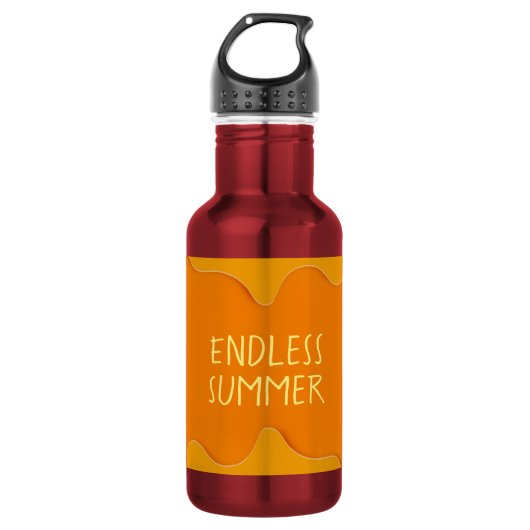 Oneindige Zomer Oranje Rode Waterfles (Voorkant)