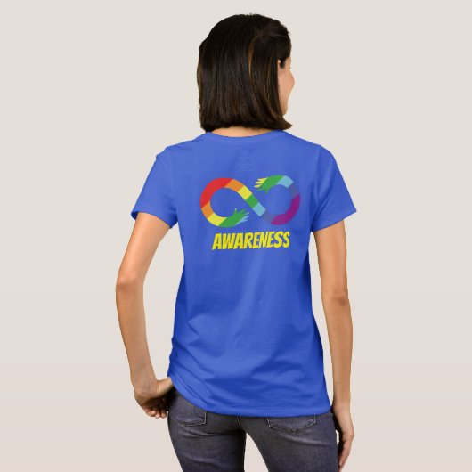 Oneindigheid Autisme Bewustheid voor en achter T-shirt (Achterkant volledig)