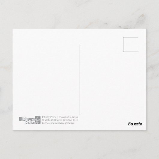 Oneindigheid | briefkaart Proxima Geminus (Achterkant)