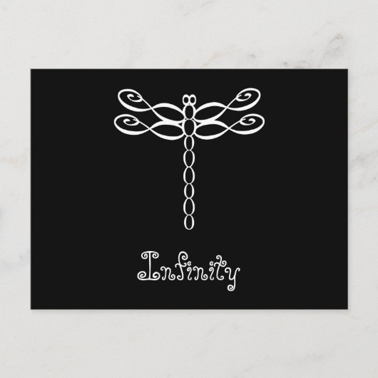 Oneindigheid Dragonfly wit ontwerp Briefkaart (Voorkant)