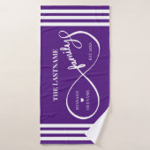 Oneindigheid Gepersonaliseerde Familienaam en Oost Badhanddoek (Badhanddoek)