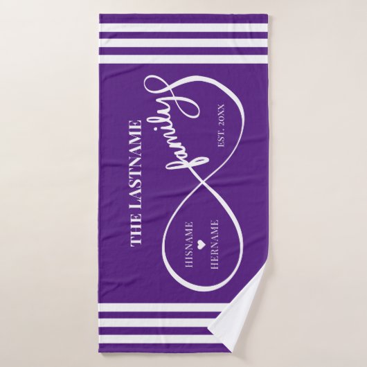 Oneindigheid Gepersonaliseerde Familienaam en Oost Badhanddoek (Badhanddoek)