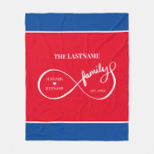 Oneindigheid Gepersonaliseerde Familienaam en Oost Fleece Deken (Voorkant)