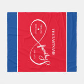 Oneindigheid Gepersonaliseerde Familienaam en Oost Fleece Deken (Voorkant (Horizontaal))