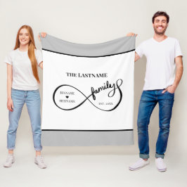 Oneindigheid Gepersonaliseerde Familienaam en Oost Fleece Deken