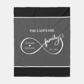 Oneindigheid Gepersonaliseerde Familienaam en Oost Fleece Deken (Voorkant)
