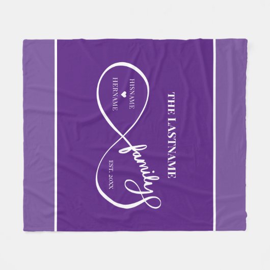 Oneindigheid Gepersonaliseerde Familienaam en Oost Fleece Deken (Voorkant (Horizontaal))