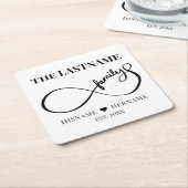 Oneindigheid Gepersonaliseerde Familienaam en Oost Kartonnen Onderzetters (Schuin)