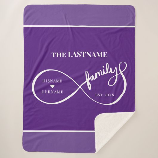 Oneindigheid Gepersonaliseerde Familienaam en Oost Sherpa Deken (Voorkant)