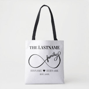Oneindigheid Gepersonaliseerde Familienaam en Oost Tote Bag