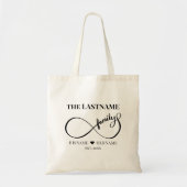 Oneindigheid Gepersonaliseerde Familienaam en Oost Tote Bag (Voorkant)