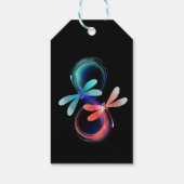 Oneindigheid met gloeiende libellen cadeaulabel (Achterkant)