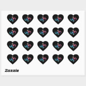 Oneindigheid met gloeiende libellen hart sticker (Vel)