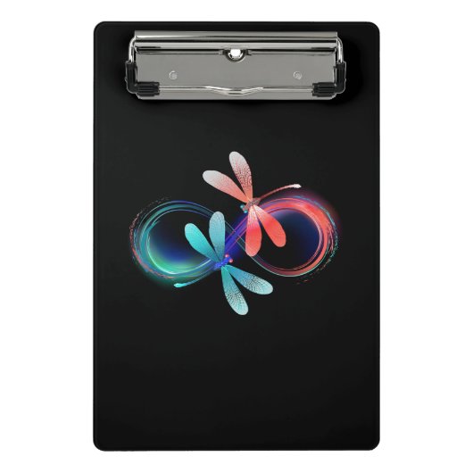 Oneindigheid met gloeiende libellen mini klembord (Voorkant)