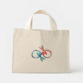 Oneindigheid met gloeiende libellen mini tote bag (Achterkant)