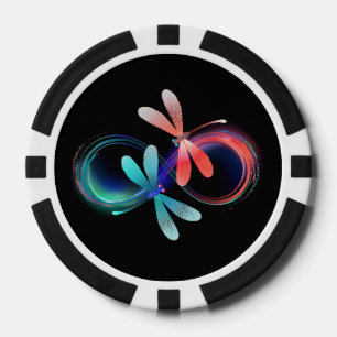 Oneindigheid met gloeiende libellen poker chips