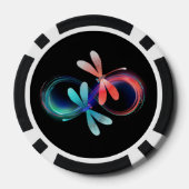 Oneindigheid met gloeiende libellen poker chips (Achterkant)