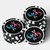 Oneindigheid met gloeiende libellen poker chips (Opstapeling)