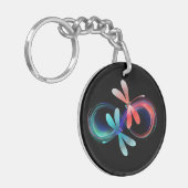 Oneindigheid met gloeiende libellen sleutelhanger (Voorkant Links)