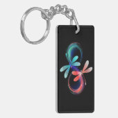 Oneindigheid met gloeiende libellen sleutelhanger (Voorkant Links)