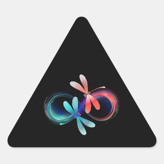 Oneindigheid met gloeiende libellen sticker (Voorkant)