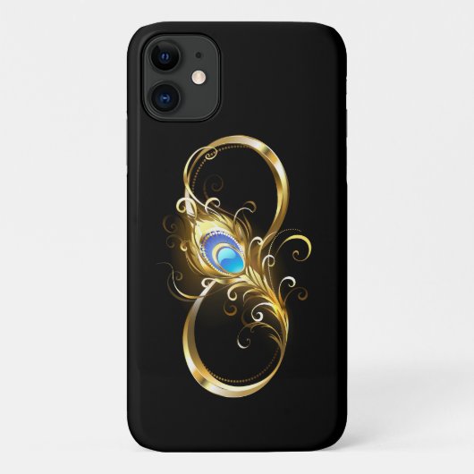 Oneindigheid met gouden pauwenveer Case-Mate iPhone case (Achterkant)