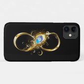 Oneindigheid met gouden pauwenveer Case-Mate iPhone case (Achterkant (horizontaal))