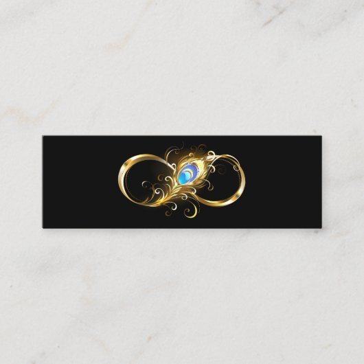 Oneindigheid met gouden pauwenveer contactkaartje (Voorkant)