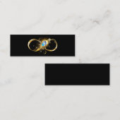 Oneindigheid met gouden pauwenveer contactkaartje (Voorkant / Achterkant)