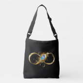Oneindigheid met gouden pauwenveer crossbody tas (Voorkant)