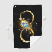 Oneindigheid met gouden pauwenveer golfhanddoek (Insitu)