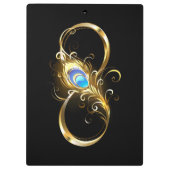 Oneindigheid met gouden pauwenveer klembord (Achterkant)