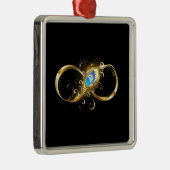 Oneindigheid met gouden pauwenveer metalen ornament (Rechts)