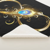 Oneindigheid met gouden pauwenveer sherpa deken (3/4)