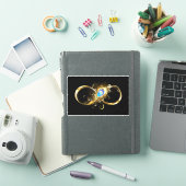 Oneindigheid met gouden pauwenveer sticker (iPad Cover)