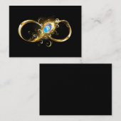 Oneindigheid met gouden pauwenveer visitekaartje (Voorkant / Achterkant)