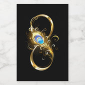 Oneindigheid met gouden pauwenveer voedselcontainer etiket (Enkel label)