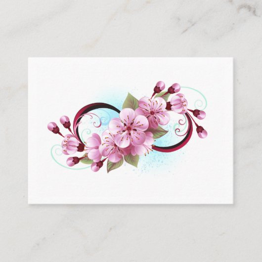 Oneindigheid met Kersenbloesem Bloemen Afsprakenkaartje (Voorkant)