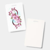 Oneindigheid met kersenbloesem bloemen badge (Voor- en achterkant)