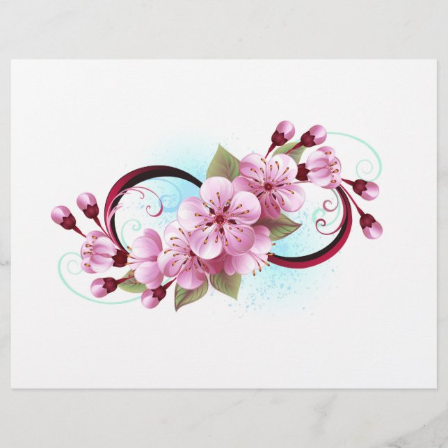 Oneindigheid met Kersenbloesem Bloemen Briefhoofd (Voorkant)