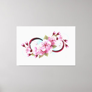Oneindigheid met Kersenbloesem Bloemen Canvas Afdruk