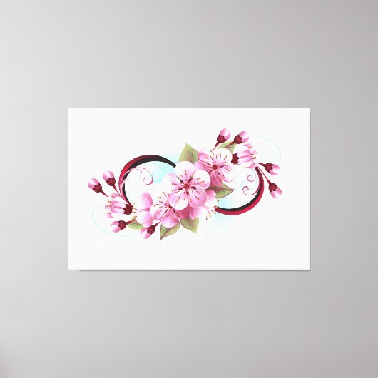 Oneindigheid met Kersenbloesem Bloemen Canvas Afdruk (Voorkant)