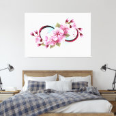 Oneindigheid met Kersenbloesem Bloemen Canvas Afdruk (Insitu (Slaapkamer))