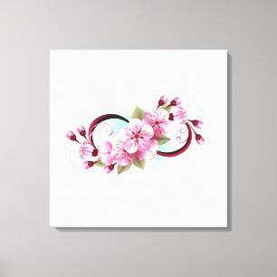 Oneindigheid met Kersenbloesem Bloemen Canvas Afdruk