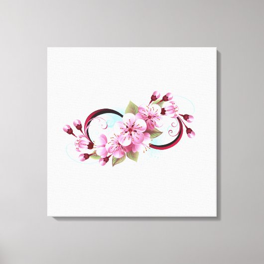 Oneindigheid met Kersenbloesem Bloemen Canvas Afdruk (Voorkant)